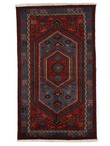 絨毯 オリエンタル ハマダン 126X216 ブラック/ダークレッド (ウール, ペルシャ/イラン)