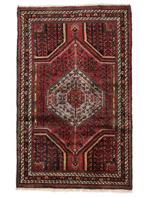 Hamadan Teppe 113X180 Svart/Mørk Rød Ull, Persia/Iran Carpetvista