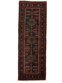絨毯 ペルシャ ハマダン 118X330 廊下 カーペット 黒/深紅色の (ウール, ペルシャ/イラン)