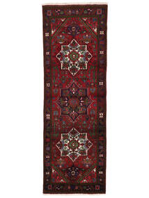 Tapis Persan Hamadan 113X335 De Couloir Noir/Rouge Foncé (Laine, Perse/Iran)