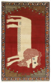  Persischer Ghashghai Old Figurativ Teppich 109X175 Dunkelrot/Braun (Wolle, Persien/Iran