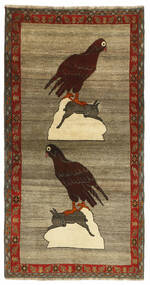  Orientalischer Ghashghai Old Figurativ Teppich 104X199 Braun/Schwarz Wolle, Persien/Iran