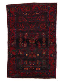 Dywan Orientalny Hamadan 130X196 Czarny/Ciemnoczerwony (Wełna, Persja/Iran)