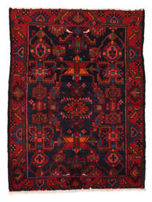 116X160 Alfombra Hamadan Oriental Negro/Rojo Oscuro (Lana, Persia/Irán) Carpetvista