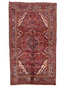 絨毯 ペルシャ ハマダン 124X220 ダークレッド/ブラック (ウール, ペルシャ/イラン)