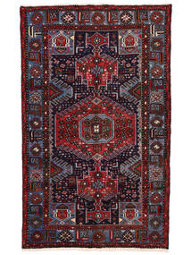  Persischer Hamadan Teppich 130X210 Schwarz/Dunkelrot (Wolle, Persien/Iran)