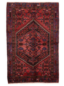  Persialainen Hamadan Matot Matto 137X210 Musta/Tummanpunainen (Villa, Persia/Iran)
