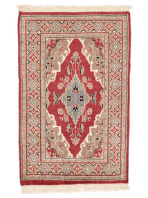 絨毯 パキスタン ブハラ 2Ply 79X125 茶色/ダークレッド (ウール, パキスタン)
