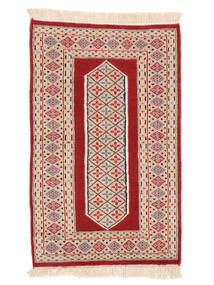 絨毯 パキスタン ブハラ 2Ply 79X125 茶色/ダークレッド (ウール, パキスタン)