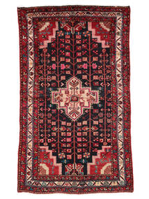  111X186 Hamadan Teppe Svart/Mørk Rød Persia/Iran Carpetvista