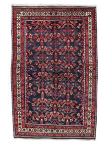 141X216 Hamadan Rug Oriental Black/Dark Red (Wool, Persia/Iran) Carpetvista
