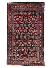 Persischer Hamadan Teppich 125X220 Schwarz/Dunkelrot (Wolle, Persien/Iran)