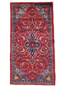 Hamadan Teppe 111X212 Mørk Rød/Svart Ull, Persia/Iran Carpetvista