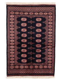 絨毯 パキスタン ブハラ 3Ply 126X181 ブラック/ダークレッド (ウール, パキスタン)
