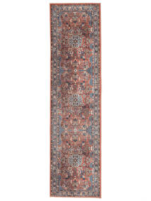 Galaxy Oriental 洗える 80X300 小 ラストレッド/ブルー 円形 細長 綿 ラグ 絨毯