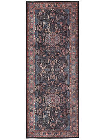  80X200 Medallion Washable Small Galaxy Oriental Rug - Blue/Black Cotton