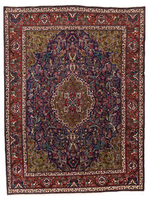  Perzisch Tabriz Vloerkleed 245X353 Zwart/Donkerrood Carpetvista
