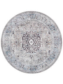  Ø 160 Medallion Washable Gina Oriental Rug - Grey/Beige Cotton