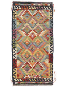 89X183 Alfombra Oriental Kilim Afghan Old Style De Pasillo Amarillo Oscuro/Negro (Lana, Afganistán) Carpetvista