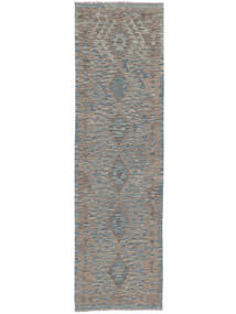  Orientalsk Kelim Afghan Old Style Teppe 82X288Løpere Mørk Grå/Brun (Ull, Afghanistan)