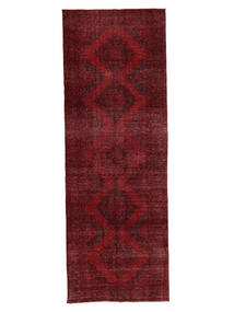  146X418 Colored Vintage - Turkiet Teppeløpere Svart/Mørk Rød Tyrkia Carpetvista