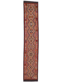 Tapis Kilim Afghan Old Style 106X574 De Couloir Rouge Foncé/Noir (Laine, Afghanistan)