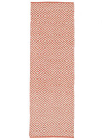 Solveig Washable 80X250 Small Coral Red/White Runner Cotton Rug