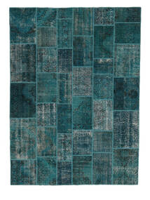 Patchwork Matta 250X350 Svart/Mörkturkos Stor (Ull, Turkiet)