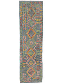 81X288 Kelim Afghan Old Style Teppe Orientalsk Løpere Mørk Grå/Brun (Ull, Afghanistan) Carpetvista