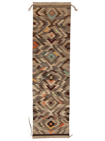 Kilim Ariana Trend Rug 85X310 Runner
 Brown/Black Wool, Afghanistan Carpetvista