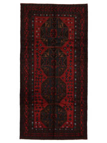絨毯 オリエンタル バルーチ 150X300 廊下 カーペット ブラック/ダークレッド (ウール, アフガニスタン)
