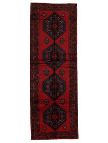 Tapete Balúchi 140X400 Passadeira Preto/Vermelho Escuro (Lã, Afeganistão)