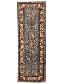  65X195 Kazak Fine Matot Käytävämatto Matto Musta/Ruskea Afganistan Carpetvista