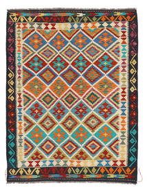  Orientalsk Kelim Afghan Old Style Tæppe 155X202 Sort/Brun Uld, Afghanistan Carpetvista