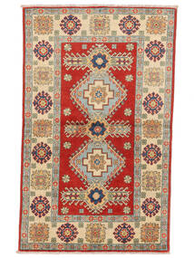  94X154 Kazak Fine Matot Matto Vihreä/Tummanpunainen Afganistan Carpetvista
