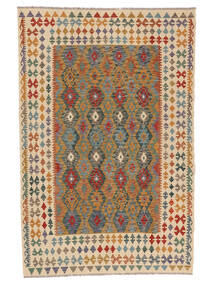 Kelim Afghan Old Style Vloerkleed 199X298 Bruin/Oranje Wol, Afghanistan Carpetvista