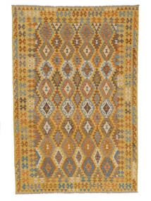  Kilim Afghan Old Style Rug 202X298 Wool Brown/Orange Carpetvista