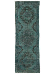  Colored Vintage - Turkiet 143X425 Vintage Wool Rug Black/Dark Green Small Carpetvista