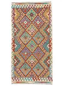 100X197 絨毯 オリエンタル キリム アフガン オールド スタイル オレンジ/ダークレッド (ウール, アフガニスタン) Carpetvista