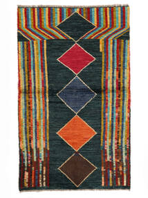 絨毯 Moroccan Berber - Afghanistan 85X140 ブラック/ダークレッド (ウール, アフガニスタン)