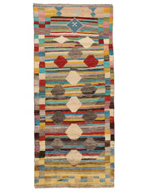 Moroccan Berber - Afghanistan Teppich 82X195 Läufer Braun/Schwarz Wolle, Afghanistan Carpetvista