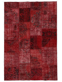Patchwork Rug 138X200 Dark Red/Black Wool, Turkey Carpetvista