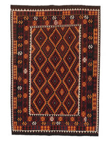 190X278 Tapete Kilim Maimane Oriental Preto/Vermelho Escuro (Lã, Afeganistão) Carpetvista