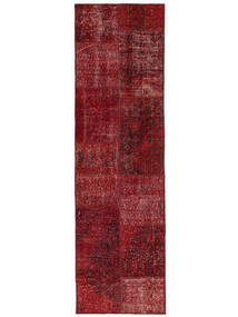 60X200 Patchwork Rug Modern Runner
 Dark Red/Black (Wool, Turkey) Carpetvista