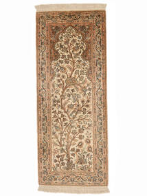 48X118 Kaschmir Reine Seide 24/24 Quality Teppich Orientalischer Läufer Braun/Orange (Seide, Indien) Carpetvista