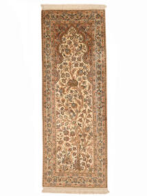 48X129 Kaschmir Reine Seide 24/24 Quality Teppich Orientalischer Braun/Orange (Seide, Indien) Carpetvista