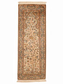 48X127 Kaschmir Reine Seide 24/24 Quality Teppich Orientalischer Braun/Orange (Seide, Indien) Carpetvista
