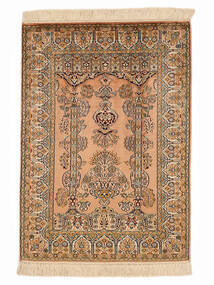 Kashmir Ren Silke 24/24 Quality Teppe 65X94 Brun/Oransje Silke, India Carpetvista
