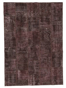 140X200 絨毯 Patchwork - Turkiet モダン ブラック/ダークレッド (ウール, トルコ) Carpetvista