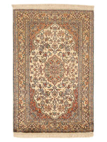  62X95 Kashmir Pure Silk 24/24 Quality Rug Brown/Orange India Carpetvista